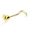 Mini Heart Silver Curved Nose Stud NSKB-835